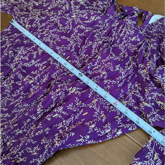 NWT Sézane Purple Robe Priscilla Floral Backless Midi Maxi Dress, size 40/L - Picture 10 of 11